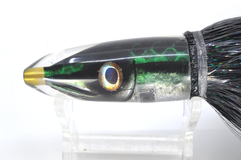 Tsutomu Lures Green Black Dots Fish Head Poke Bullet 6" 2.8oz Strobez Black