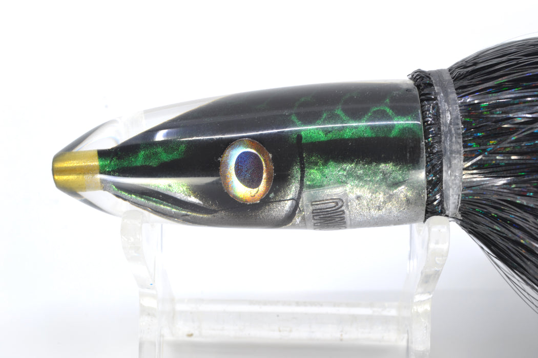 Tsutomu Lures Green Black Dots Fish Head Poke Bullet 6" 2.8oz Strobez Black GZE