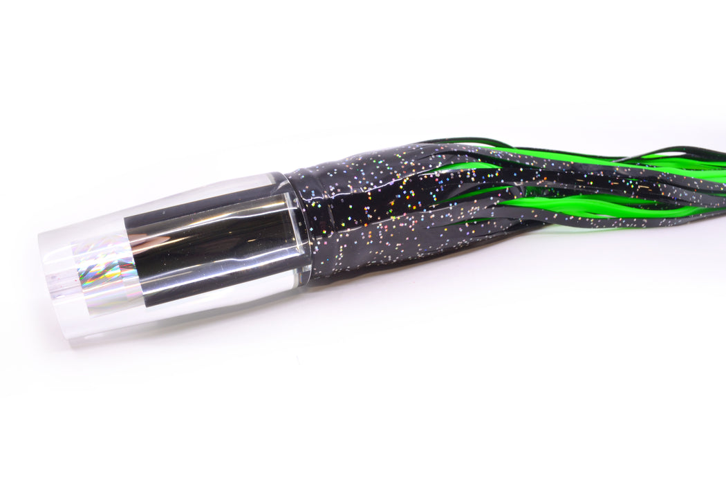 Aloha Lures Mirrored Silver Rainbow Starburst Sundowner 14" 11.5oz Skirted Black/Green