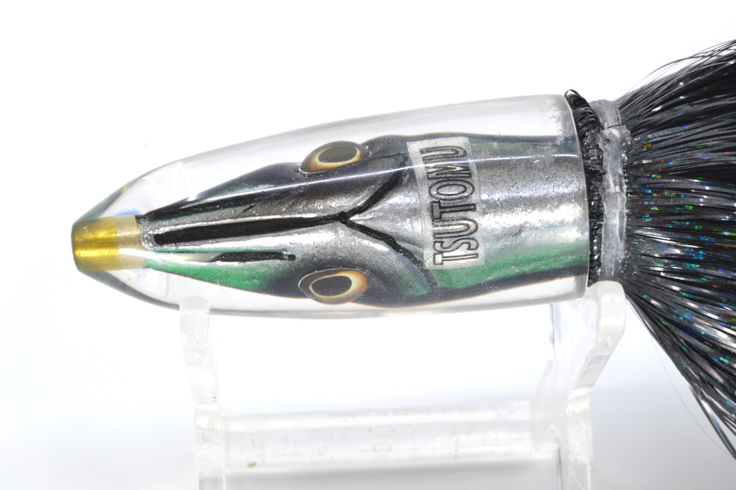 Tsutomu Lures Green Black Dots Fish Head Poke Bullet 6" 2.8oz Strobez Black GZE