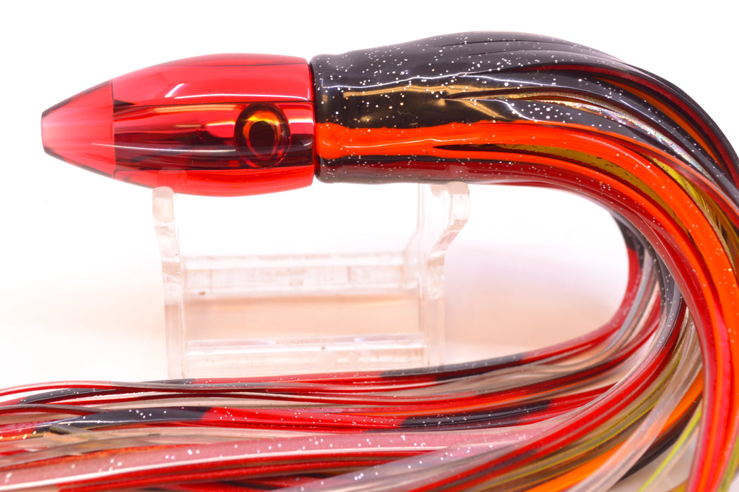 Moyes Lures Red Mirrored Taxi Eyes Poon 5" 2oz Skirted Black-Orange-Black & Red Bars