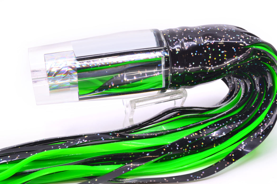 Aloha Lures Mirrored Silver Rainbow Starburst Sundowner 14" 11.5oz Skirted Black/Green