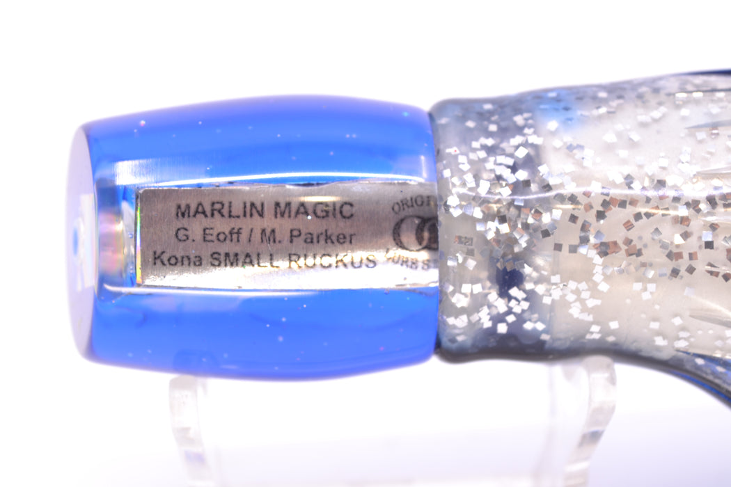 Marlin Magic White Abalone Blue Back Taxi Eyes Small Ruckus 9" 5oz Skirted