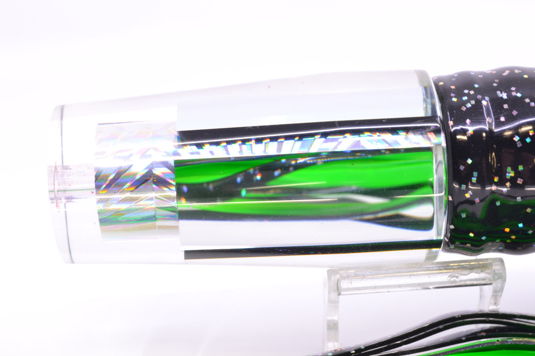 Aloha Lures Mirrored Silver Rainbow Starburst Sundowner 14" 11.5oz Skirted Black/Green