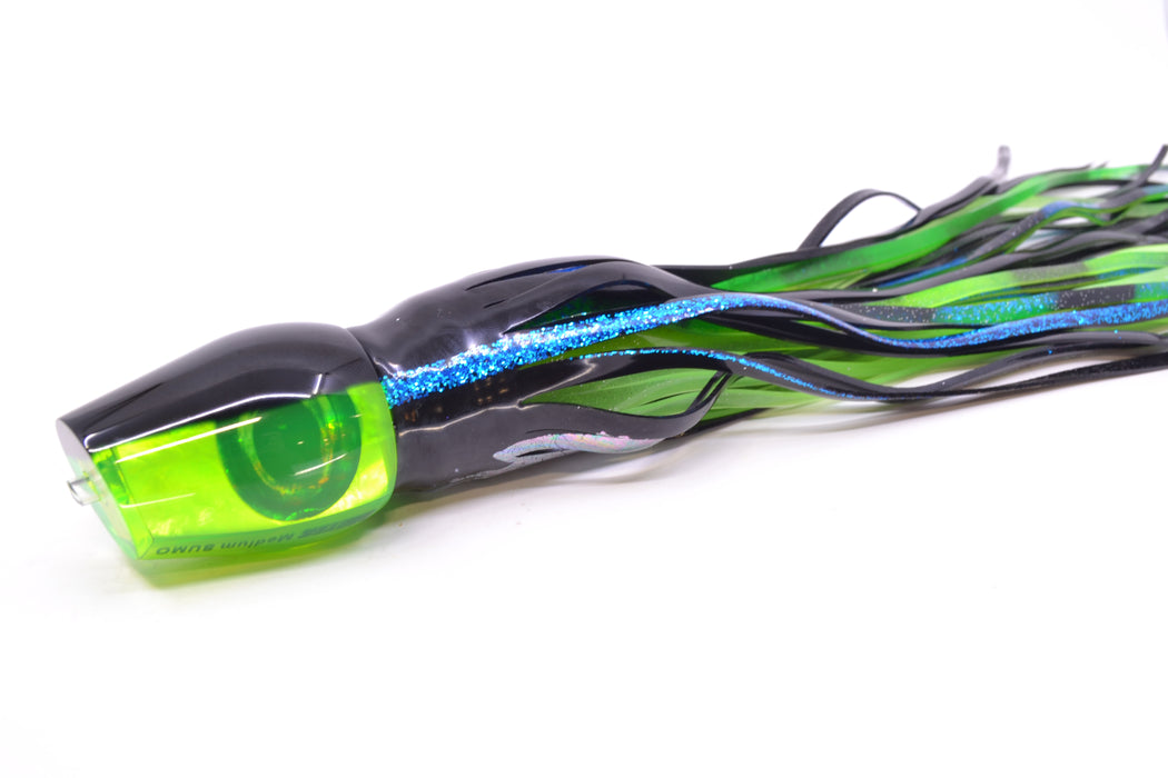 Moyes Lures Chartreuse MOP Black Back Medium Sumo 12" 6.8oz Skirted Yellowfin