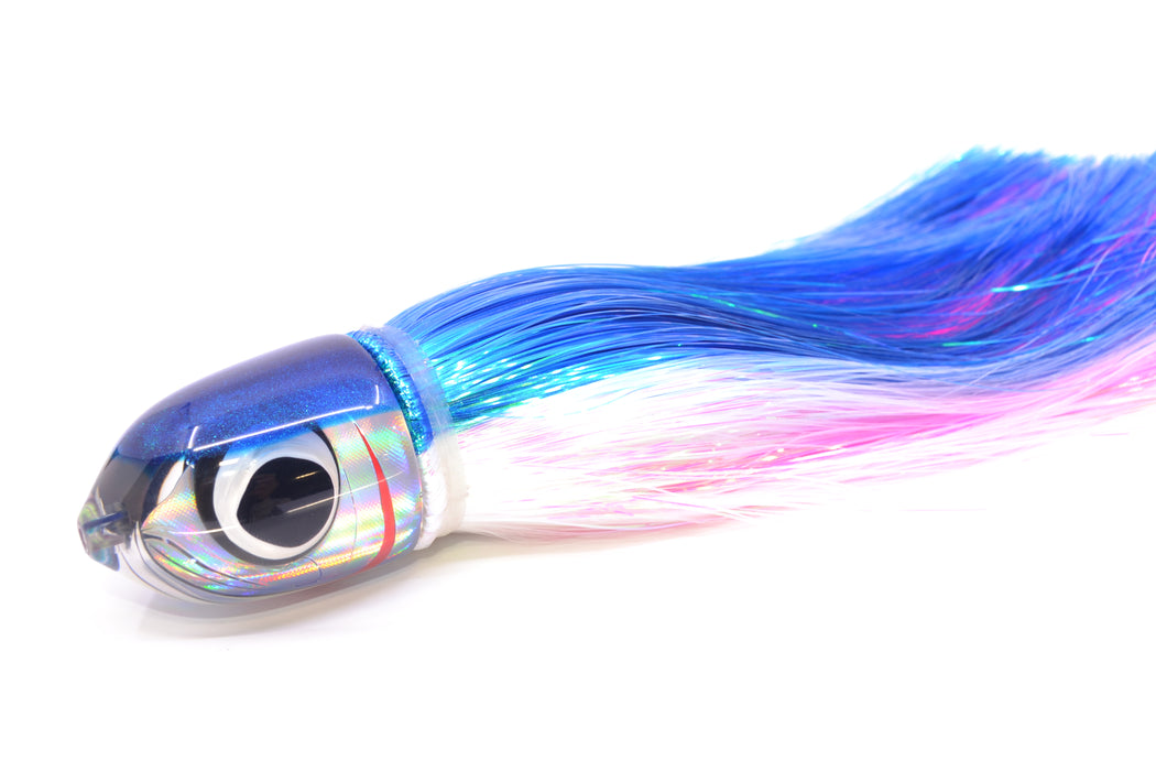 LS Lures Silver Rainbow Blue Back Flyer 11" 5oz Strobez Blue-White/Pink GZE
