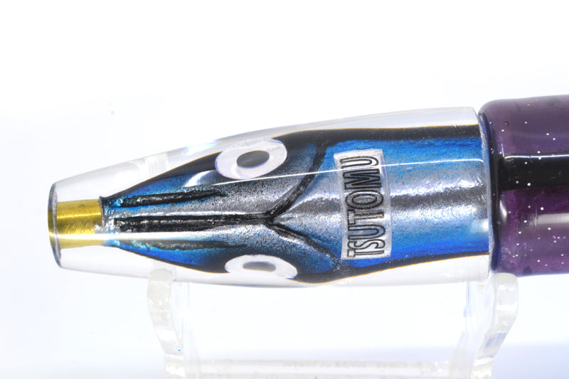 Tsutomu Lures "Hardline Aku" Fish Head Poke Invert 6" 3.2oz Skirted Blue-Purple GZE