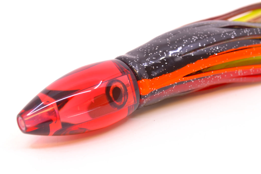Moyes Lures Red Mirrored Taxi Eyes Poon 5" 2oz Skirted Black-Orange-Black & Red Bars