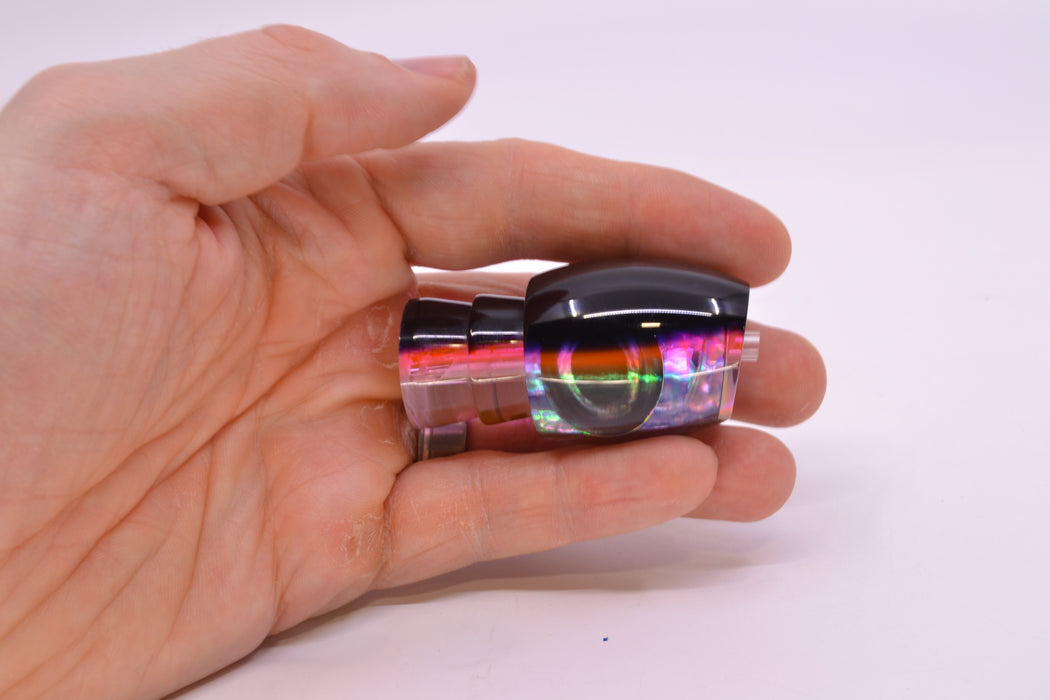 Moyes Lures Rainbow MOP Black-Pink Back Taxi Eyes NEW Small Blaster 9" 3oz GZE
