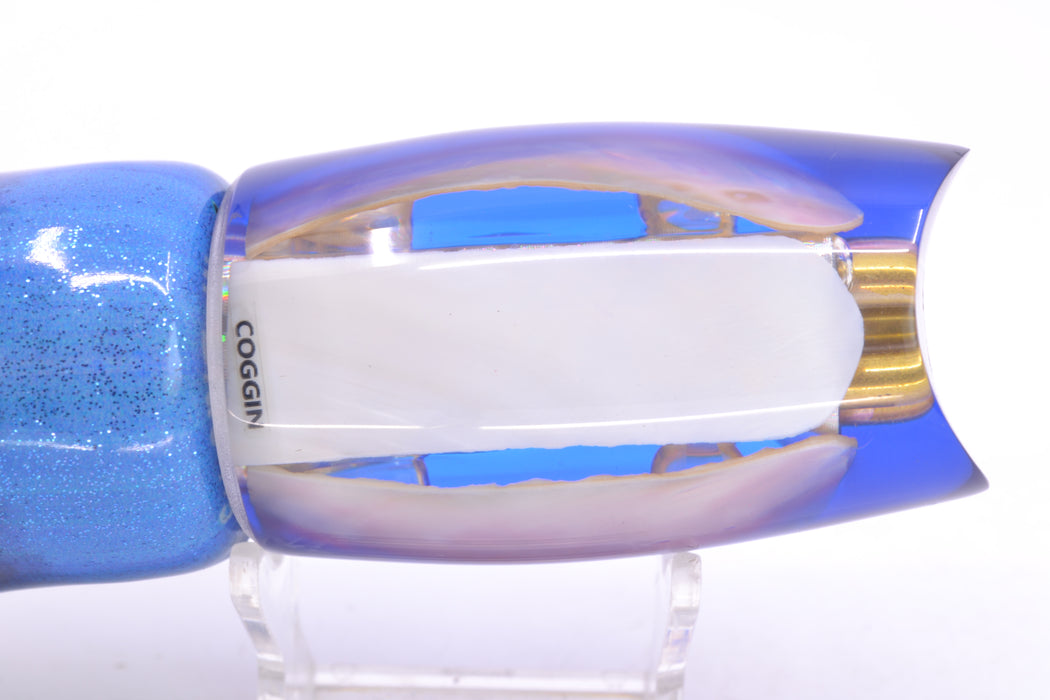 Coggin Lures White MOP Blue-Red Back 4-Hole Tado Mauna Loa Scoop 12" 11oz FT Vinyl