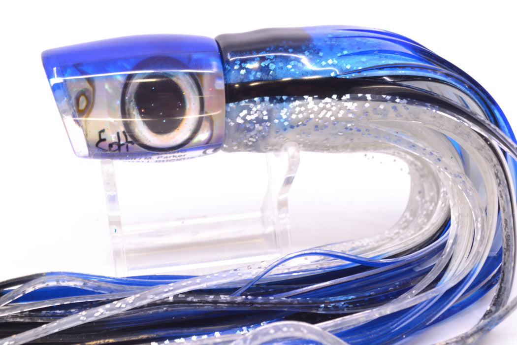 Marlin Magic White Abalone Blue Back Taxi Eyes Small Ruckus 9" 5oz Skirted