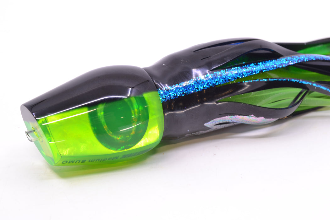 Moyes Lures Chartreuse MOP Black Back Medium Sumo 12" 6.8oz Skirted Yellowfin