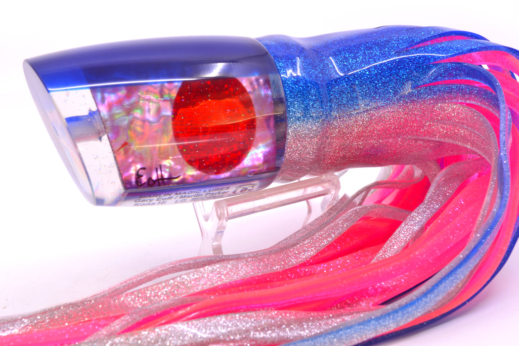 Marlin Magic Pink Awabi Blue Back Red Eyes Large Ruckus 14" 13oz Skirted Blue-Silver/Pink