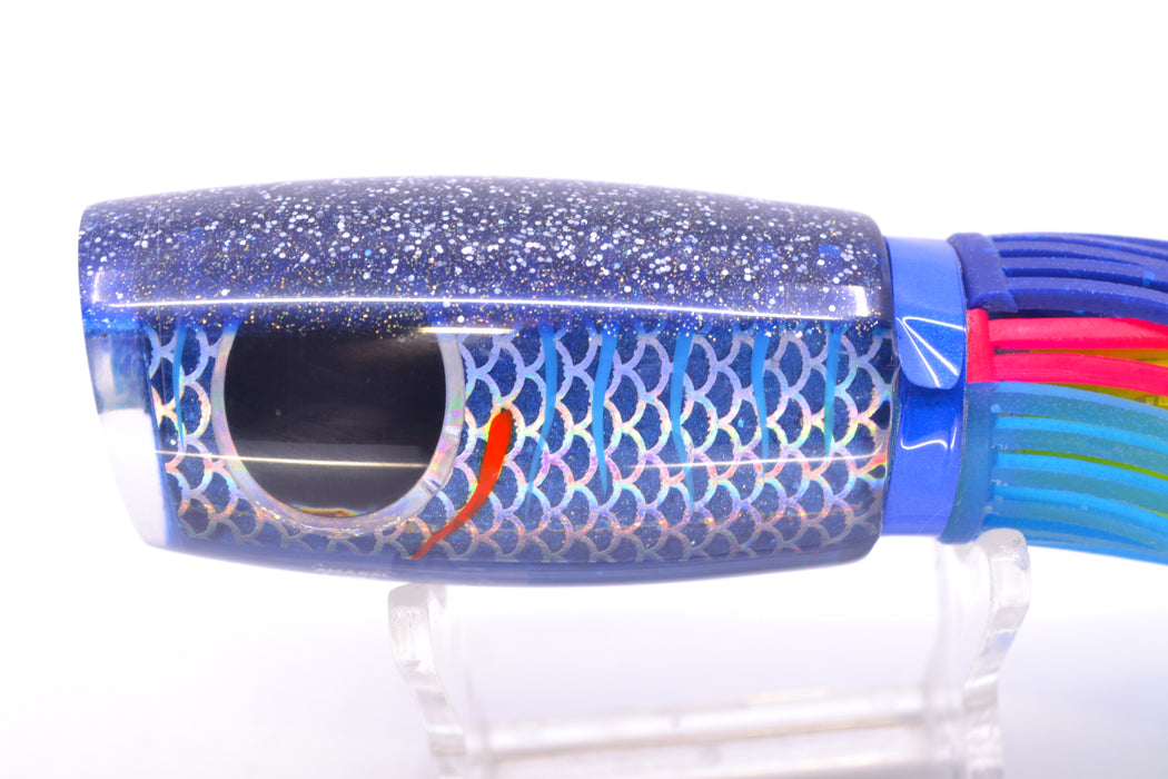 Amaral Lures Blue Pearl Rainbow Scale Ice Blue Stripes Blue Back Black Eyes Caninana 11" 4oz