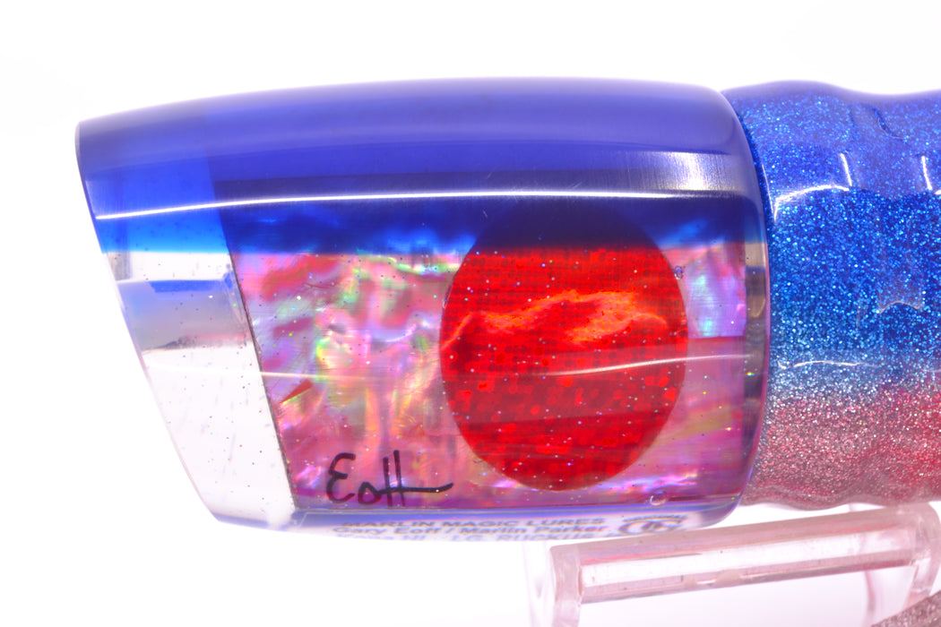 Marlin Magic Pink Awabi Blue Back Red Eyes Large Ruckus 14" 13oz Skirted Blue-Silver/Pink