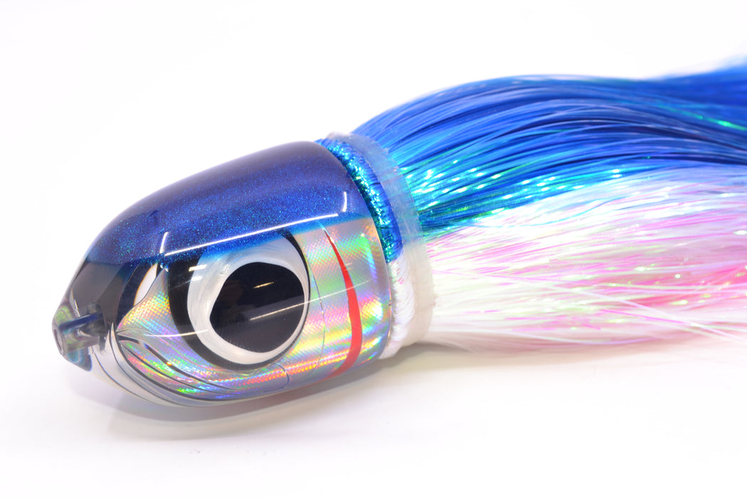 LS Lures Silver Rainbow Blue Back Flyer 11" 5oz Strobez Blue-White/Pink GZE