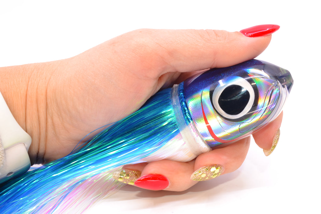 LS Lures Silver Rainbow Blue Back Flyer 11" 5oz Strobez Blue-White/Pink GZE