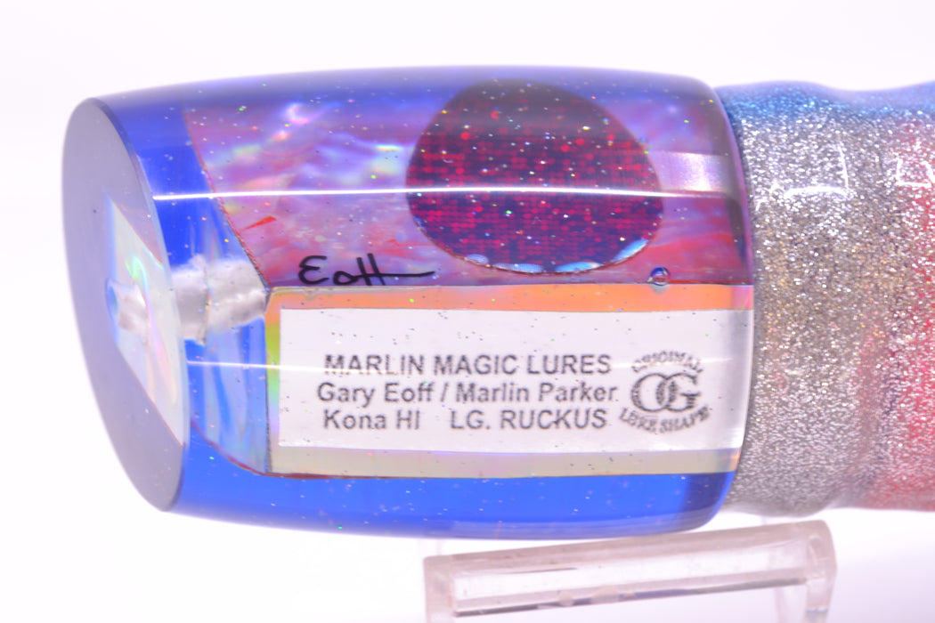Marlin Magic Pink Awabi Blue Back Red Eyes Large Ruckus 14" 13oz Skirted Blue-Silver/Pink