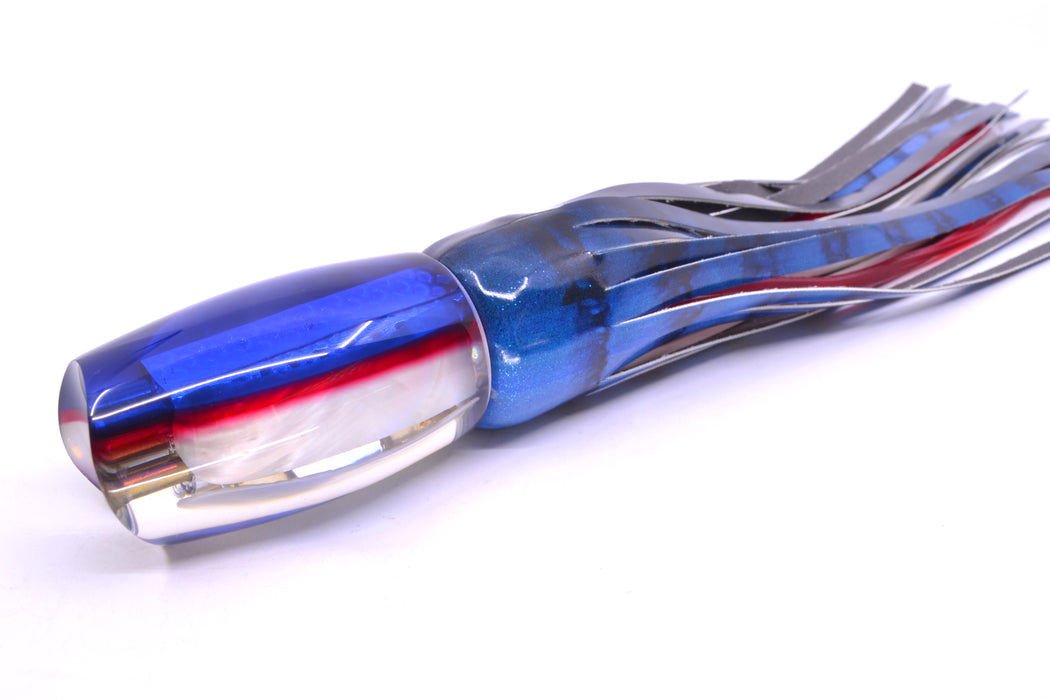 Coggin Lures White MOP Blue-Red Back 4-Hole Tado Mauna Loa Scoop 12" 11oz FT Vinyl