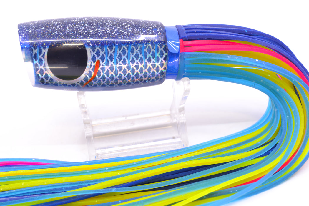 Amaral Lures Blue Pearl Rainbow Scale Ice Blue Stripes Blue Back Black Eyes Caninana 11" 4oz