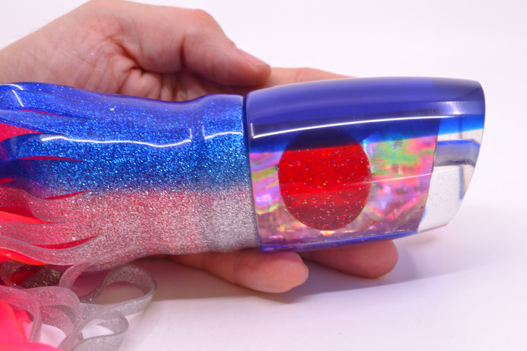 Marlin Magic Pink Awabi Blue Back Red Eyes Large Ruckus 14" 13oz Skirted Blue-Silver/Pink