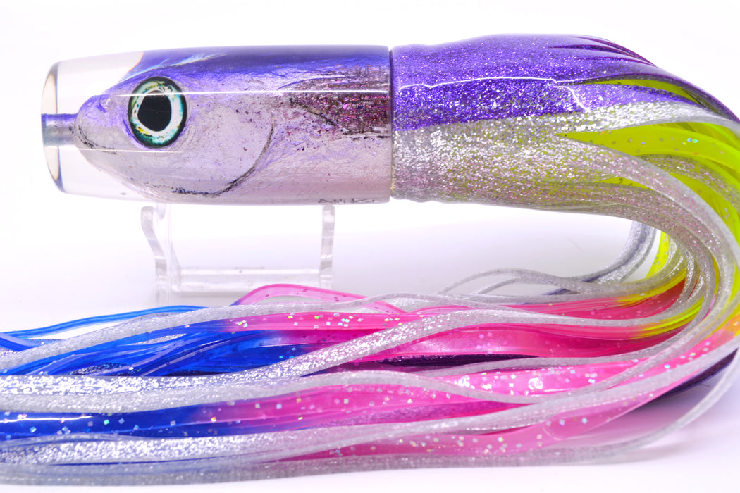 Ali'i Kai Lures Purple-Silver Malolo Medium Hard Head 12" 9oz Skirted Purple-Silver/Rainbow GZE