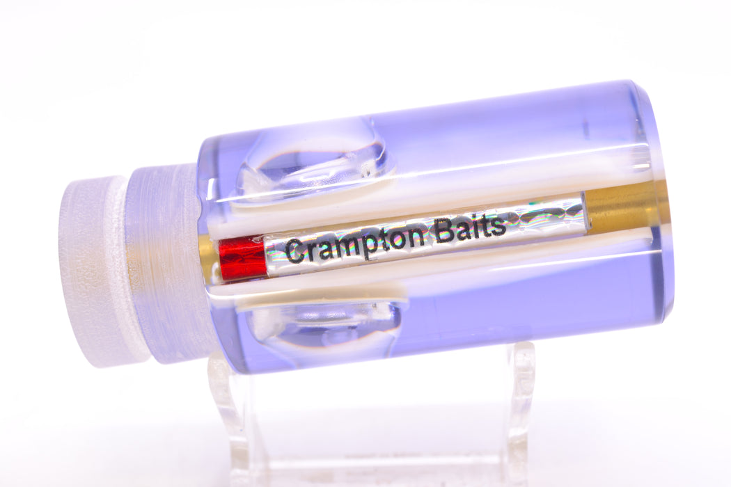 Crampton Baits Real White MOP Purple Back Doll Eyes Flat Face Tube 12" 4.5oz