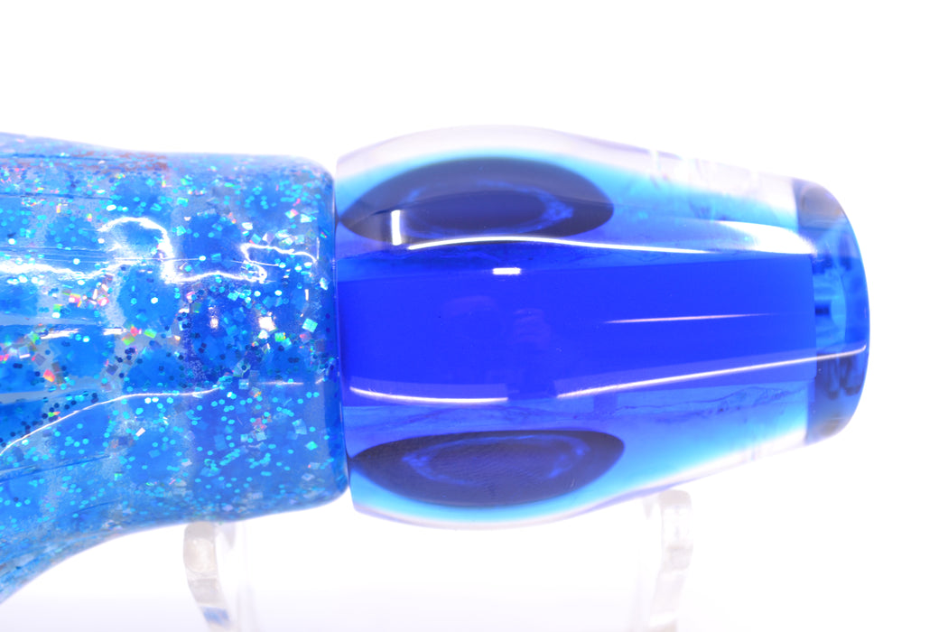 Moyes Lures Ice Blue-Pink Dichro Blue Back Taxi Eyes Medium Sumo 12" 6.8oz Skirted