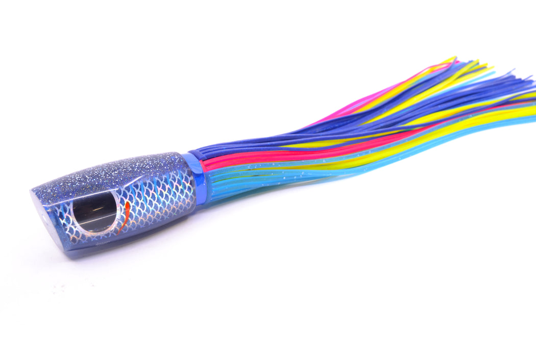 Amaral Lures Blue Pearl Rainbow Scale Ice Blue Stripes Blue Back Black Eyes Caninana 11" 4oz