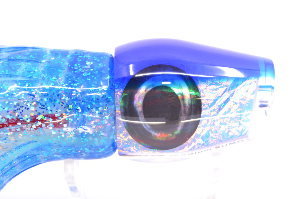 Moyes Lures Ice Blue-Pink Dichro Blue Back Taxi Eyes Medium Sumo 12" 6.8oz Skirted