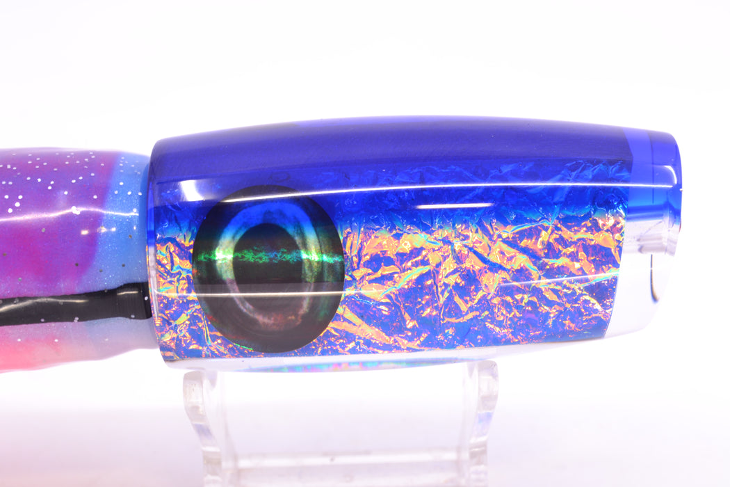 Moyes Lures Blue-Pink Dichro Blue Back Taxi Eyes Medium Plunger 12" 7.5oz Skirted Gay Bob