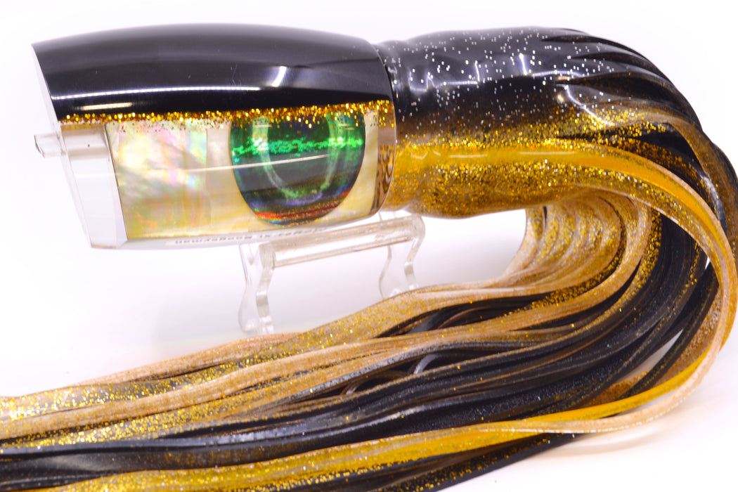 Moyes Lures Golden MOP Black-Gold Back XL Boogeyman 16" 14.4oz Skirted Black-Gold