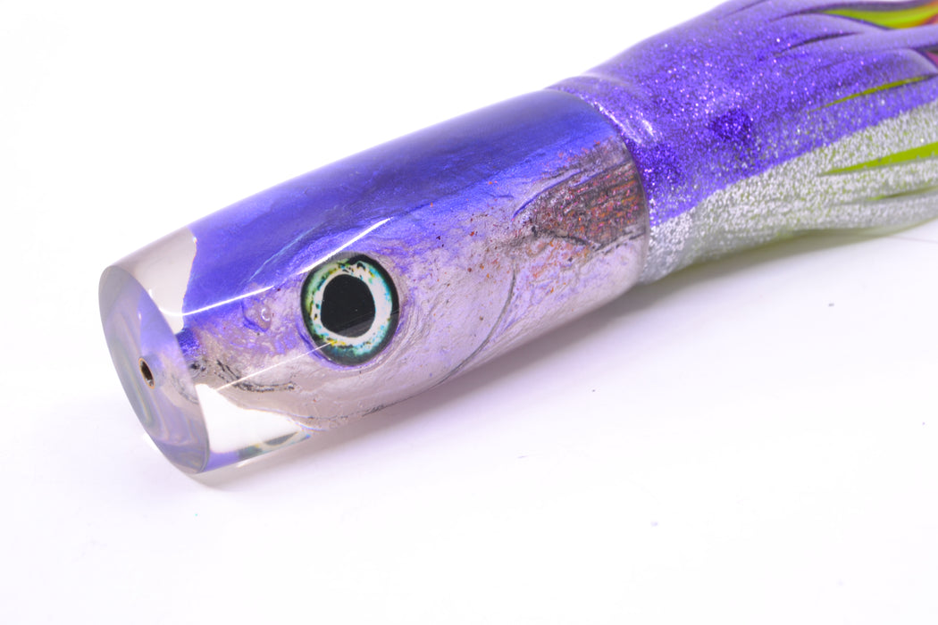 Ali'i Kai Lures Purple-Silver Malolo Medium Hard Head 12" 9oz Skirted Purple-Silver/Rainbow GZE