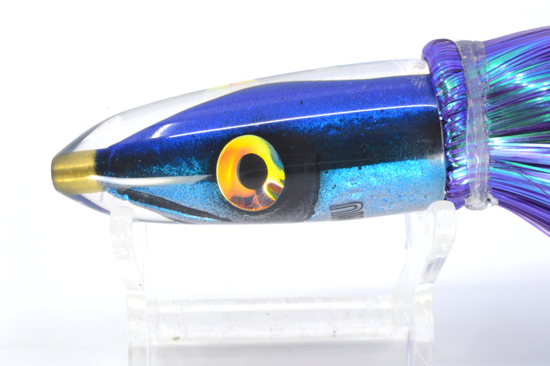 Tsutomu Lures "Hardline Aku" Fish Head Poke Bullet 6" 2.8oz Strobez Purple/Ice Blue GZE