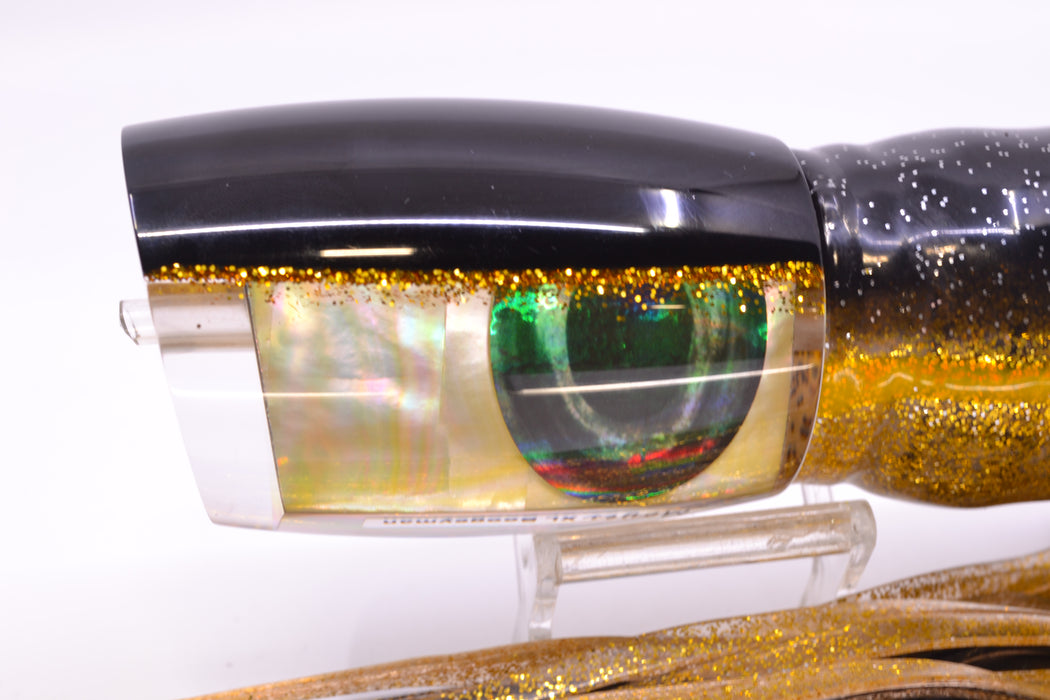 Moyes Lures Golden MOP Black-Gold Back XL Boogeyman 16" 14.4oz Skirted Black-Gold