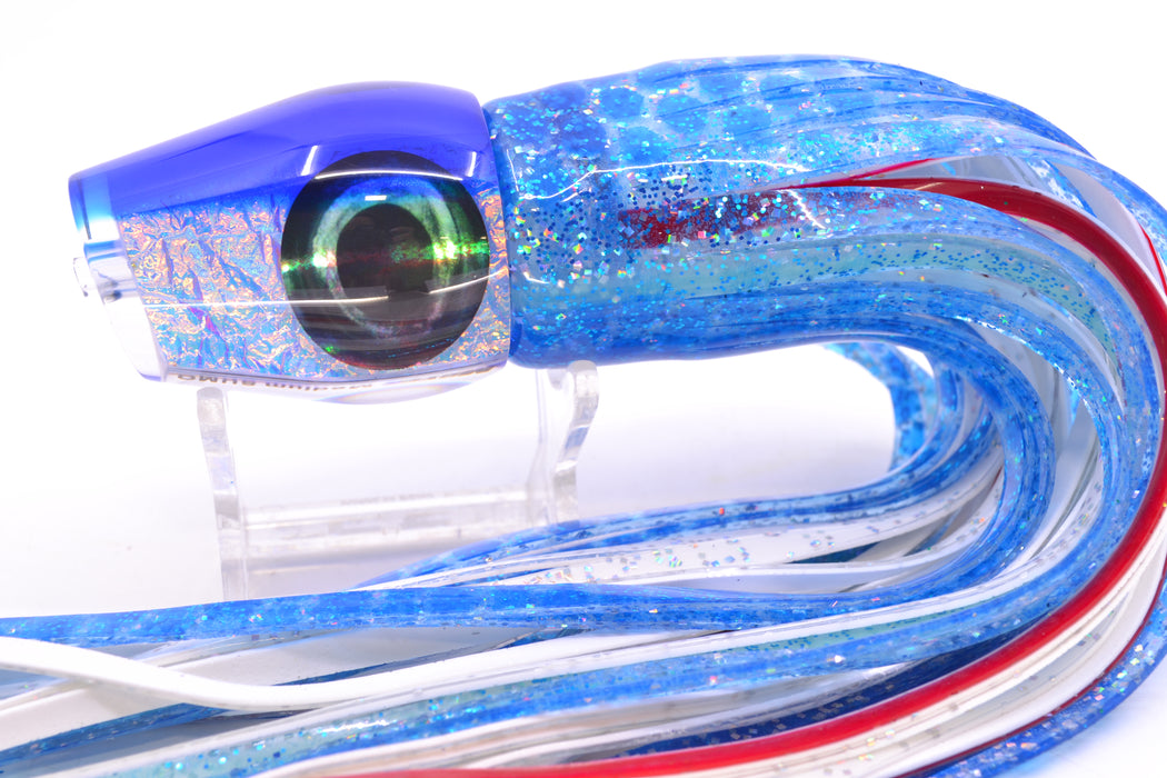 Moyes Lures Ice Blue-Pink Dichro Blue Back Taxi Eyes Medium Sumo 12" 6.8oz Skirted