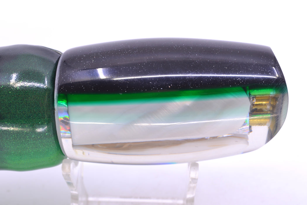 Coggin Lures White MOP Black-Green Back 4-Hole Tado Mauna Loa Scoop 12" 11oz FT Vinyl