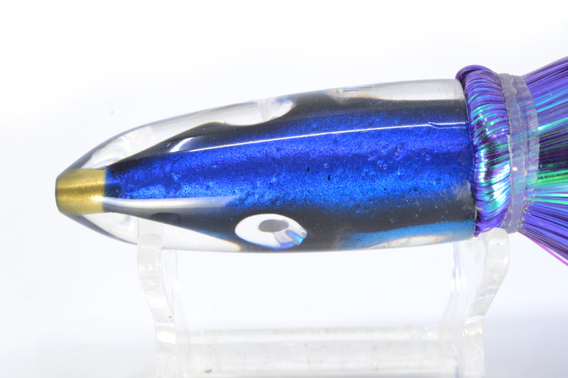 Tsutomu Lures "Hardline Aku" Fish Head Poke Bullet 6" 2.8oz Strobez Purple/Ice Blue GZE