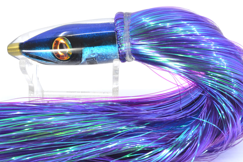 Tsutomu Lures "Hardline Aku" Fish Head Poke Bullet 6" 2.8oz Strobez Purple/Ice Blue GZE