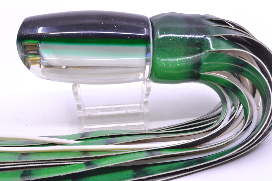 Coggin Lures White MOP Black-Green Back 4-Hole Tado Mauna Loa Scoop 12" 11oz FT Vinyl