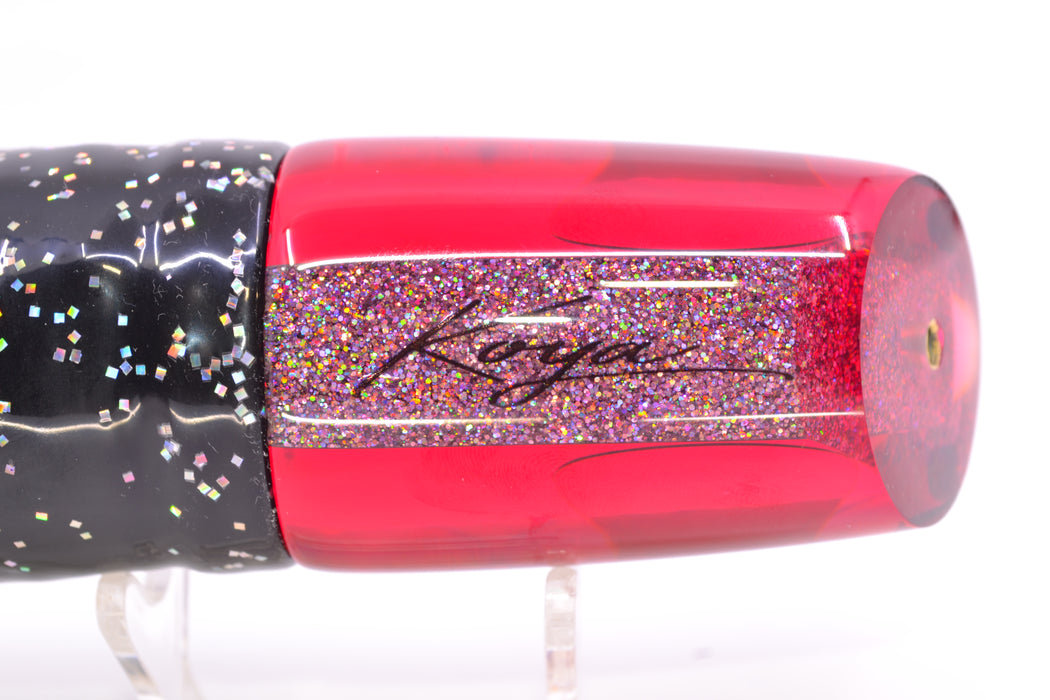 Koya Lures Red Rainbow Diamond Red Eyes Straight Runner 12" 9.5oz Skirted Black/Red