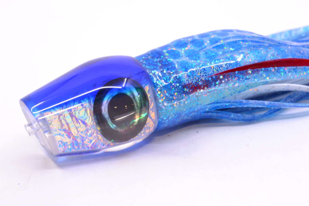 Moyes Lures Ice Blue-Pink Dichro Blue Back Taxi Eyes Medium Sumo 12" 6.8oz Skirted