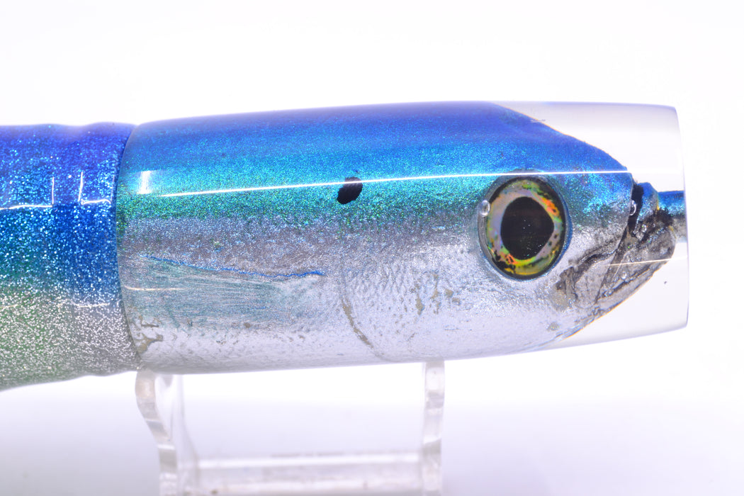 Ali'i Kai Lures Blue-Teal-Silver Opelu Medium Hard Head 12" 9oz Skirted Blue-Silver/Green GZE