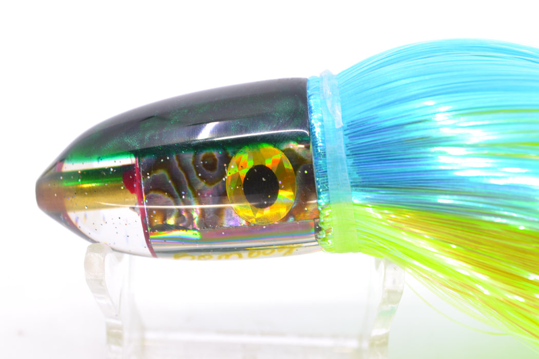 Bomboy Lures Blue-Purple Abalone Green Back Baby Bomb 9" 2.8oz Strobez Ice Blue-Green