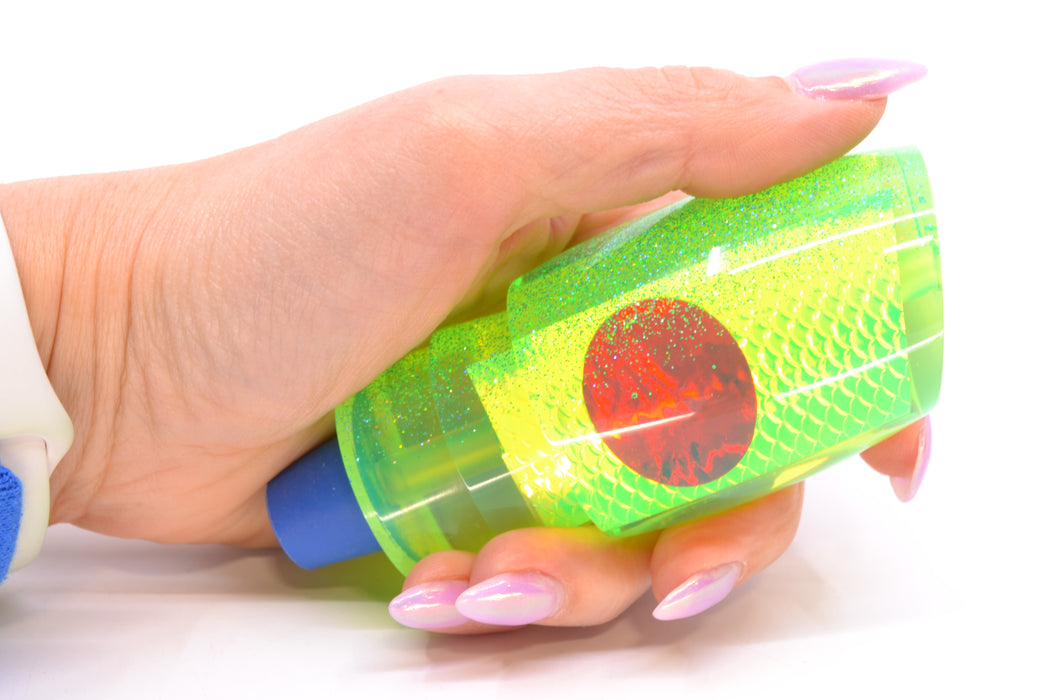 TANTRUM Lures Chartreuse Rainbow Scale Ice Blue Back Red Eyes Large Bandit 12" 5.6oz GZE