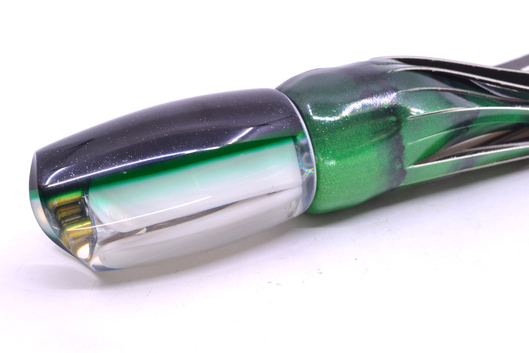 Coggin Lures White MOP Black-Green Back 4-Hole Tado Mauna Loa Scoop 12" 11oz FT Vinyl