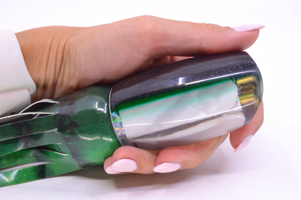 Coggin Lures White MOP Black-Green Back 4-Hole Tado Mauna Loa Scoop 12" 11oz FT Vinyl