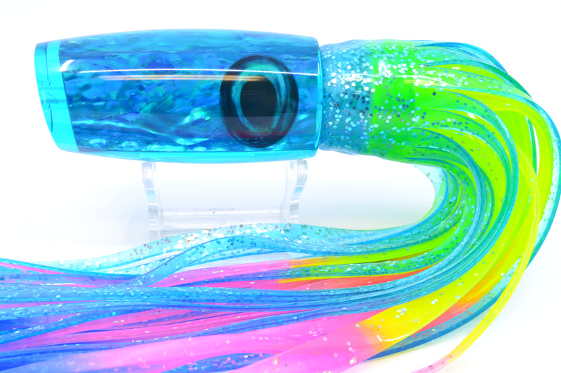 Moyes Lures Ice Blue Awabi Taxi Eyes Medium Plunger 12" 7.5oz Skirted Ice Blue/Rainbow GZE