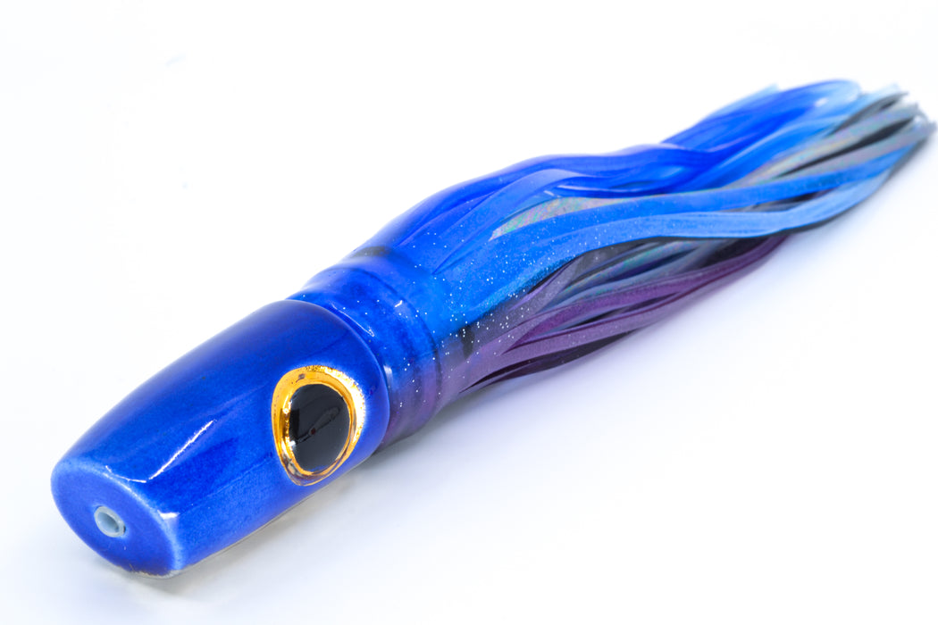 Mark White Lures Dark Blue Pearl Black Eyes Slant 7" 3.8oz Skirted Blue/Purple