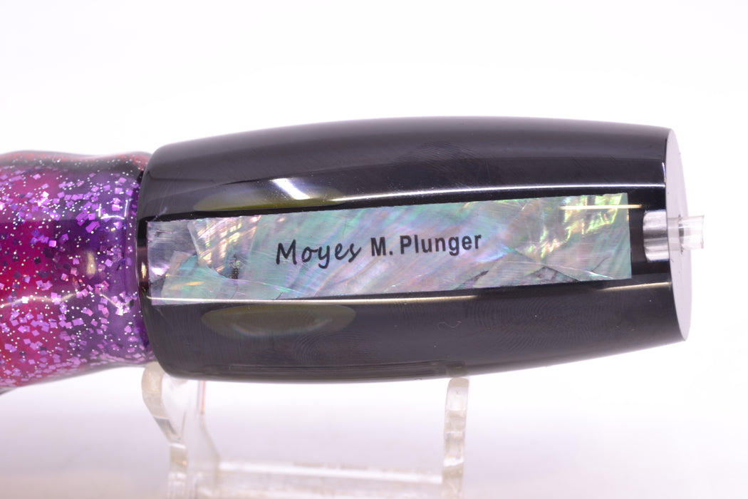 Moyes Lures Black Pearl Black Back Taxi Eyes Medium Plunger 12" 7.5oz Skirted
